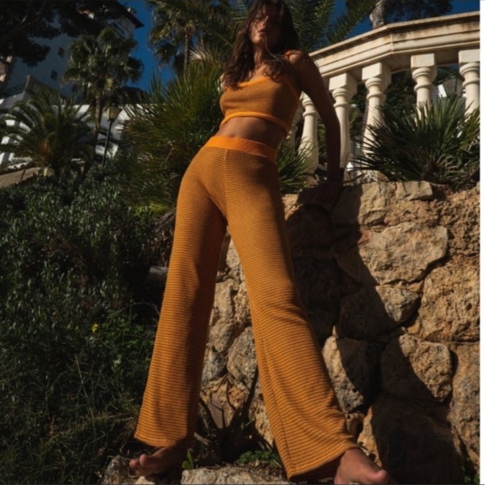 NEW! Zara Orange and Brown Woven Set (Top and Bottom included)